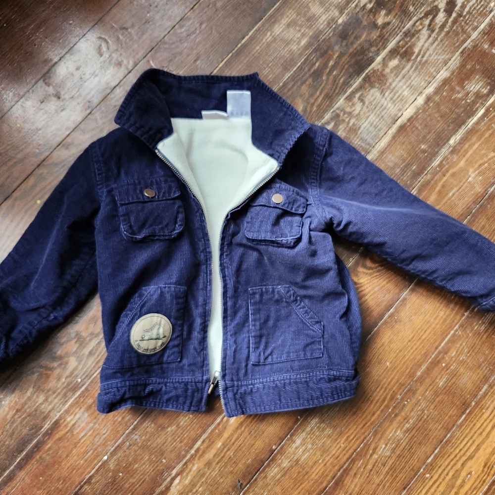 b.t. kids Navy Corduroy "A Long Winter's Nap" 100% Cotton Size 5 Jacket